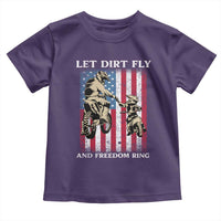 Let Dirt Fly And Freedom Ring Toddler T Shirt 4th of July Dirt Bike American Flag