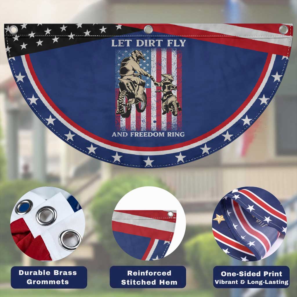 Let Dirt Fly And Freedom Ring Patriotic Fan Flag 4th of July Dirt Bike American Flag