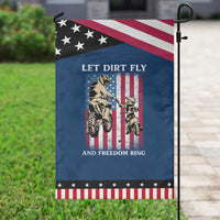 Let Dirt Fly And Freedom Ring Patriotic Garden Flag 4th of July Dirt Bike American Flag