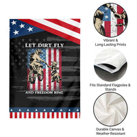 Let Dirt Fly And Freedom Ring Patriotic Garden Flag 4th of July Dirt Bike American Flag