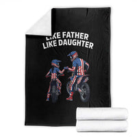 Like Father Daughter Dirt Bike Throw Blanket Cute Matching Motocross Gift Father's Day