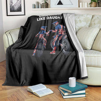 Like Father Daughter Dirt Bike Throw Blanket Cute Matching Motocross Gift Father's Day