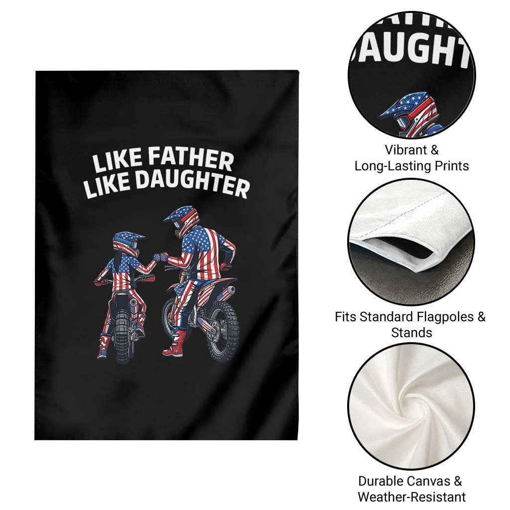 Like Father Daughter Dirt Bike Garden Flag Cute Matching Motocross Gift Father's Day