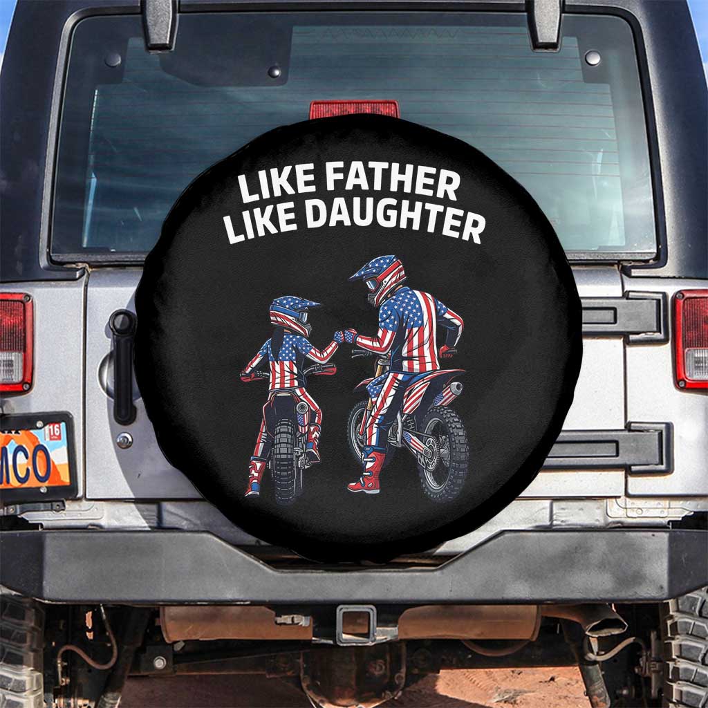 Like Father Daughter Dirt Bike Spare Tire Cover Cute Matching Motocross Gift Father's Day