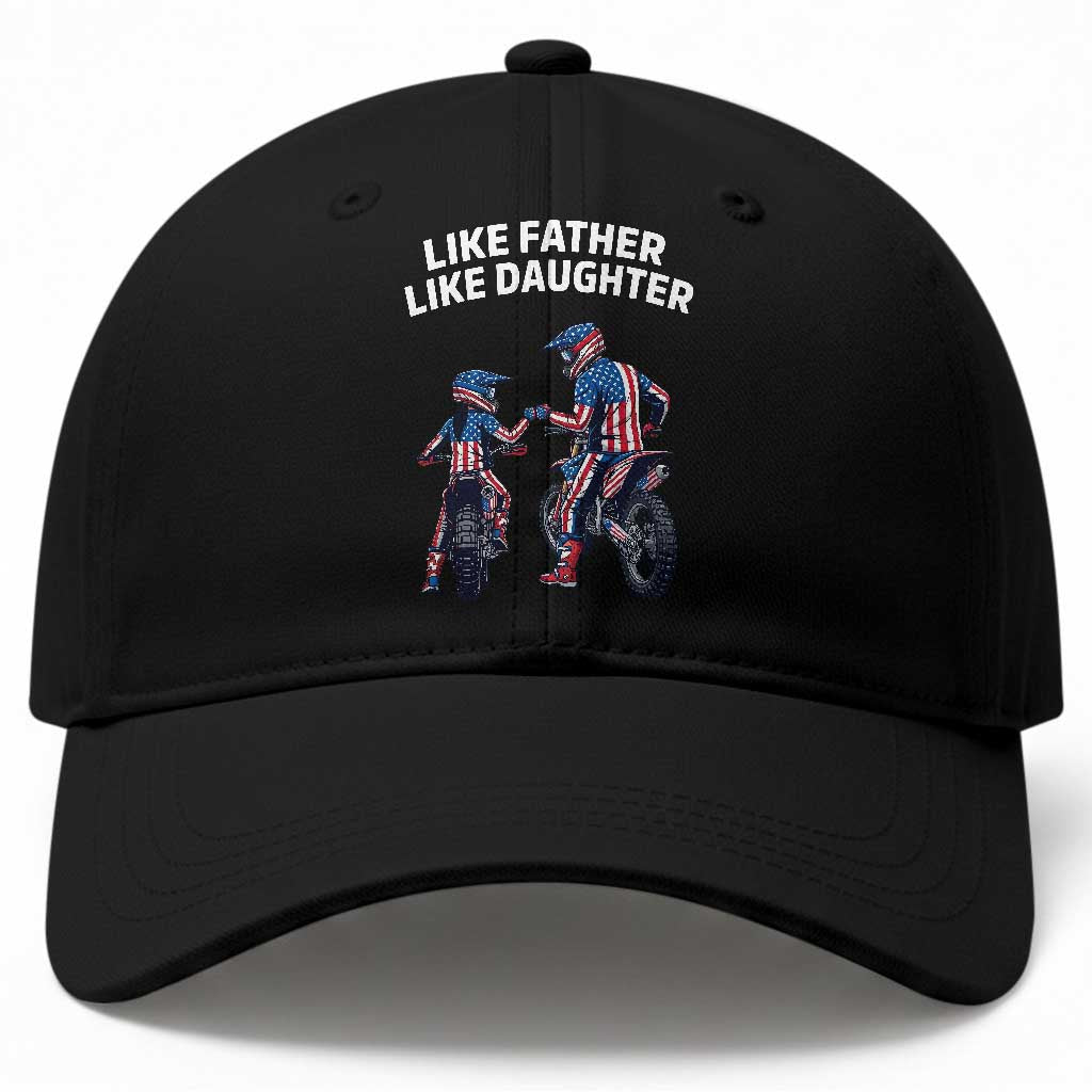 Like Father Daughter Dirt Bike Baseball Cap Cute Matching Motocross Gift Father's Day