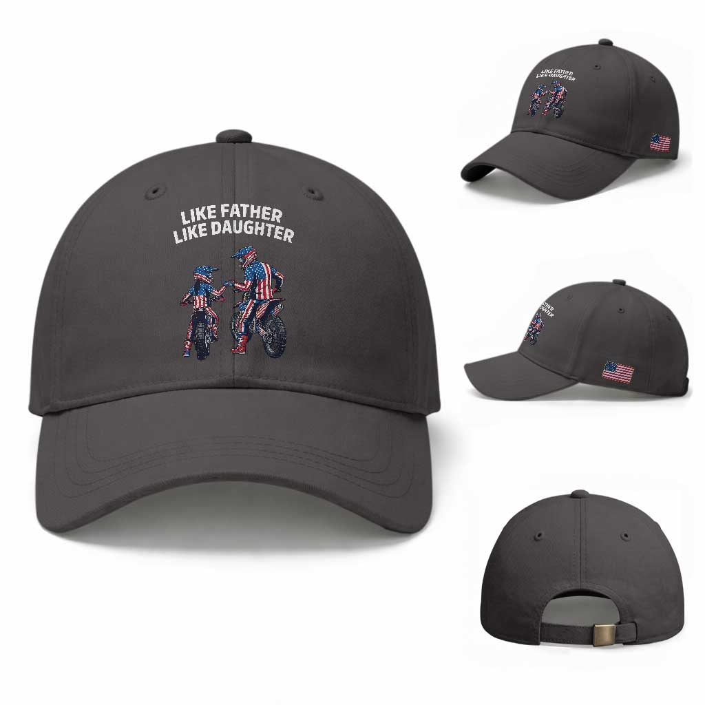 Like Father Daughter Dirt Bike Baseball Cap Cute Matching Motocross Gift Father's Day