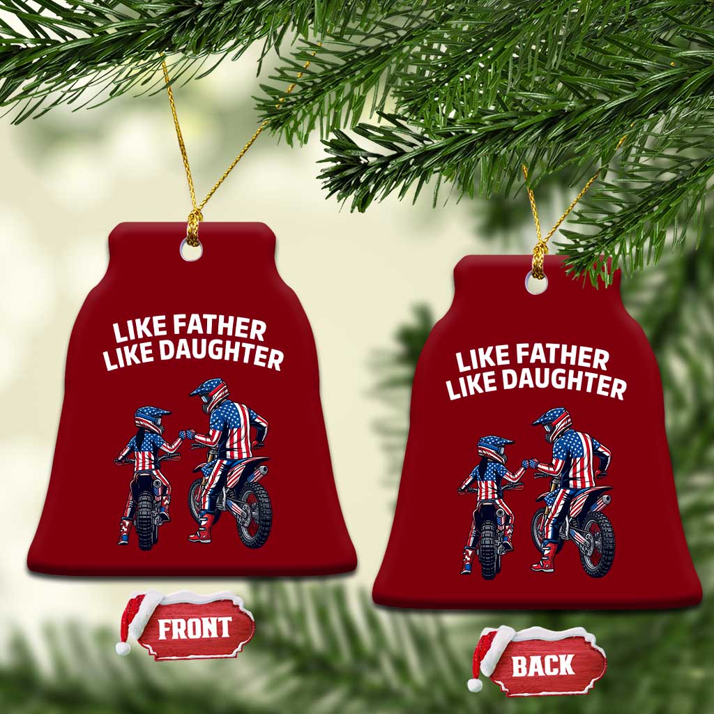 Like Father Daughter Dirt Bike Ceramic Ornament Cute Matching Motocross Gift Father's Day