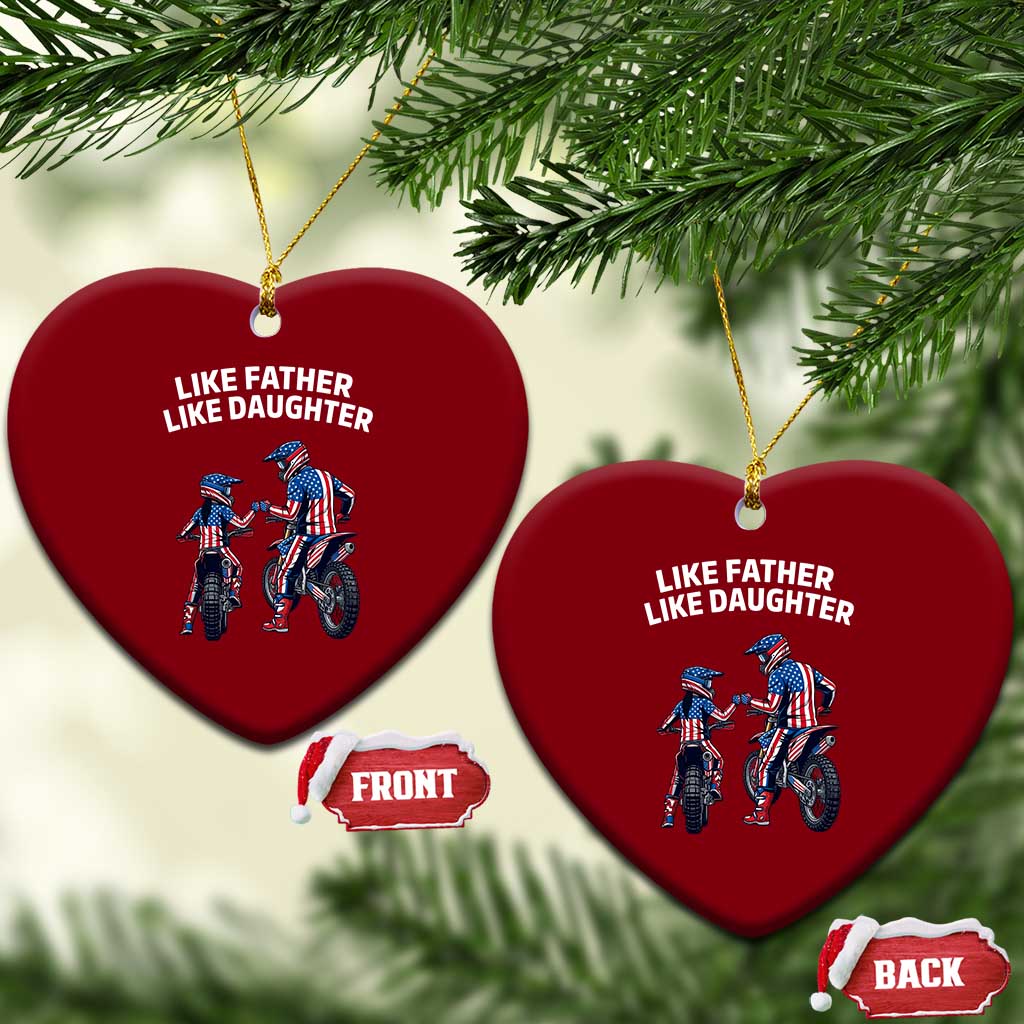 Like Father Daughter Dirt Bike Ceramic Ornament Cute Matching Motocross Gift Father's Day