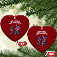Like Father Daughter Dirt Bike Ceramic Ornament Cute Matching Motocross Gift Father's Day