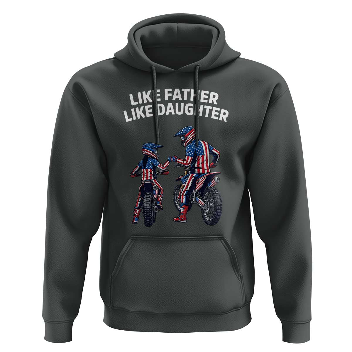 Like Father Daughter Dirt Bike Hoodie Cute Matching Motocross Gift Father's Day