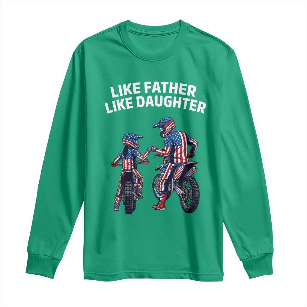 Like Father Daughter Dirt Bike Long Sleeve Shirt Cute Matching Motocross Gift Father's Day