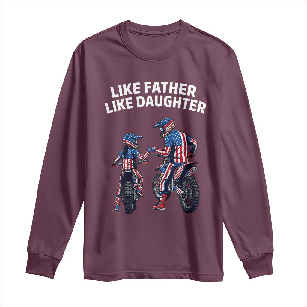 Like Father Daughter Dirt Bike Long Sleeve Shirt Cute Matching Motocross Gift Father's Day