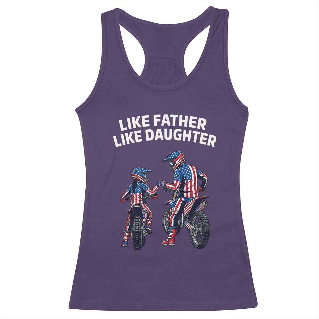 Like Father Daughter Dirt Bike Racerback Tank Top Cute Matching Motocross Gift Father's Day