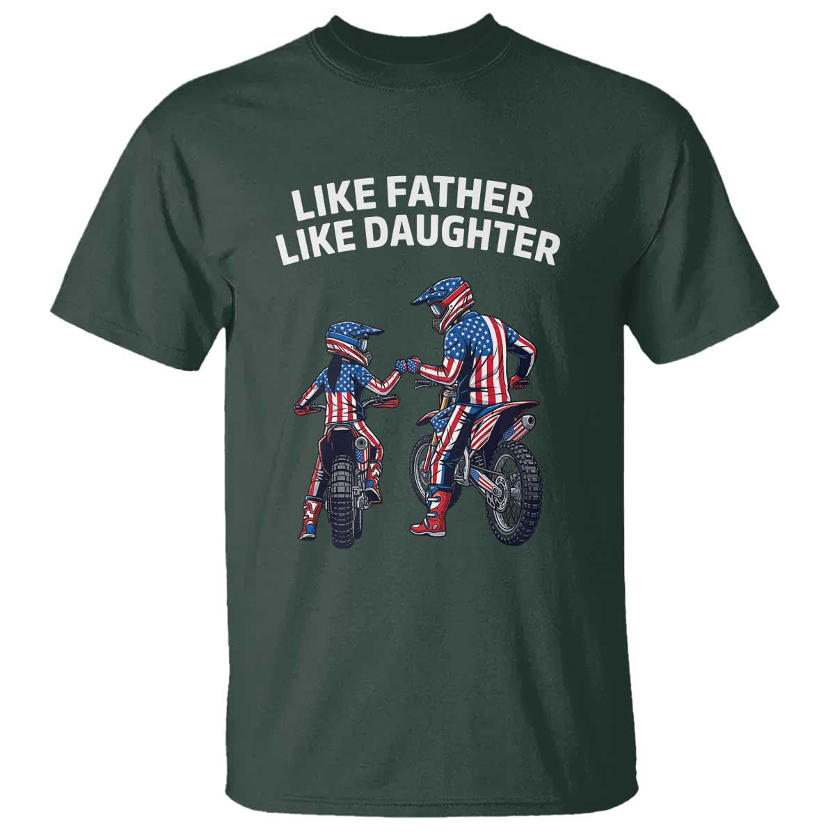 Like Father Daughter Dirt Bike T Shirt Cute Matching Motocross Gift Father's Day