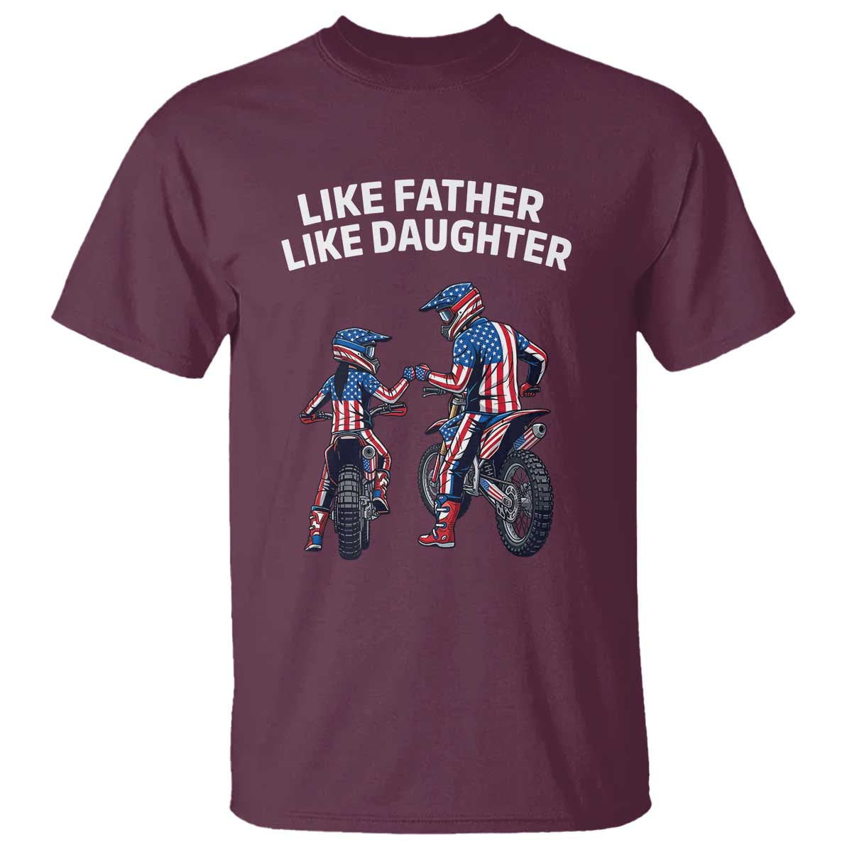 Like Father Daughter Dirt Bike T Shirt Cute Matching Motocross Gift Father's Day