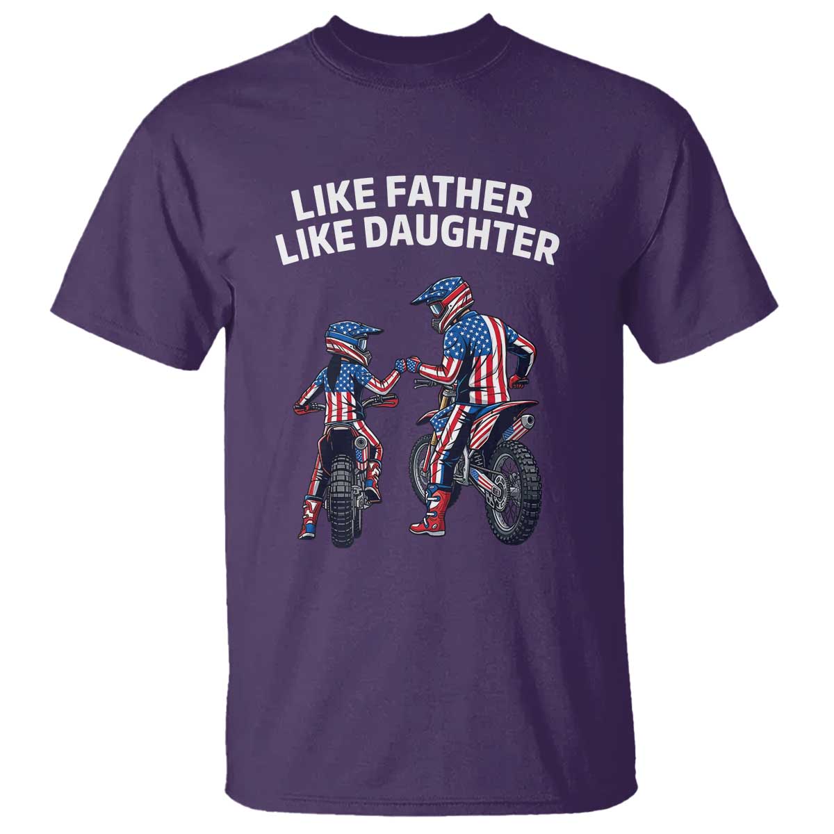 Like Father Daughter Dirt Bike T Shirt Cute Matching Motocross Gift Father's Day