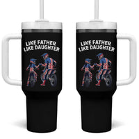 Like Father Daughter Dirt Bike Tumbler With Handle Cute Matching Motocross Gift Father's Day