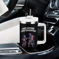 Like Father Daughter Dirt Bike Tumbler With Handle Cute Matching Motocross Gift Father's Day