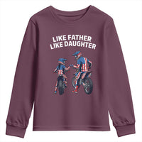 Like Father Daughter Dirt Bike Youth Sweatshirt Cute Matching Motocross Gift Father's Day