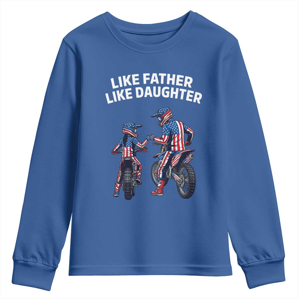 Like Father Daughter Dirt Bike Youth Sweatshirt Cute Matching Motocross Gift Father's Day
