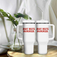 Hot Wife Summer Tumbler With Handle Funny Newlywed