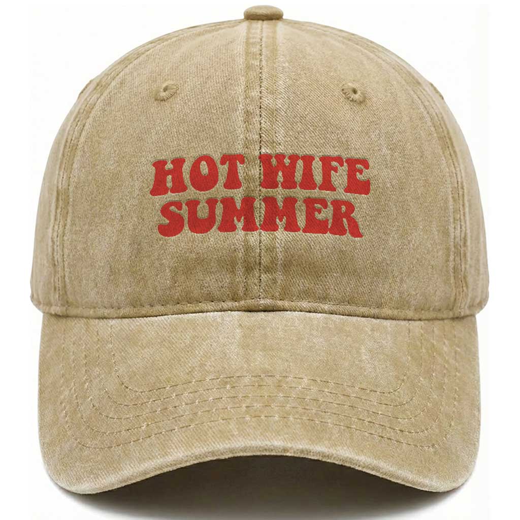 Hot Wife Summer Washed Cotton Baseball Cap Funny Newlywed