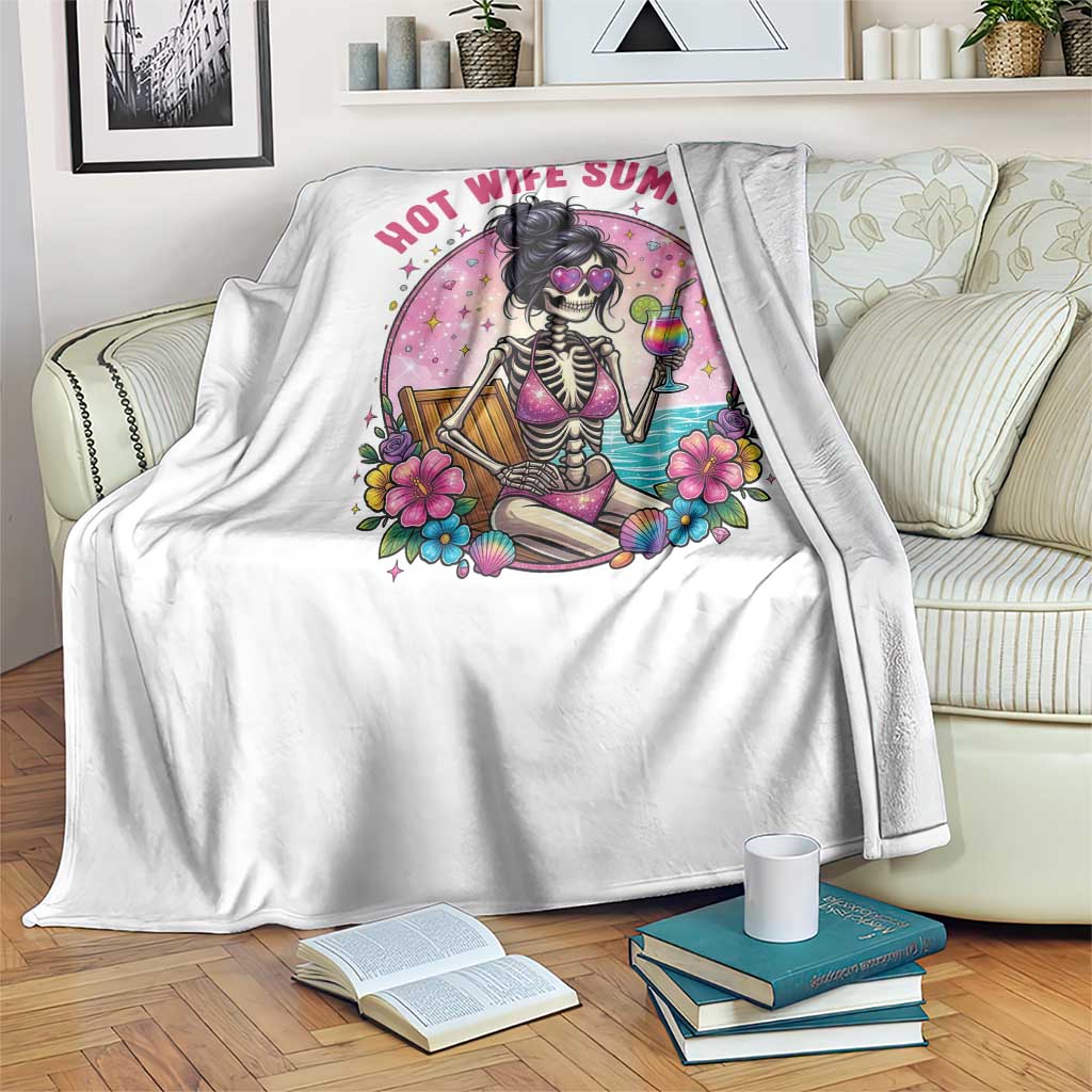 Hot Wife Summer Throw Blanket Funny Newlywed Skeleton