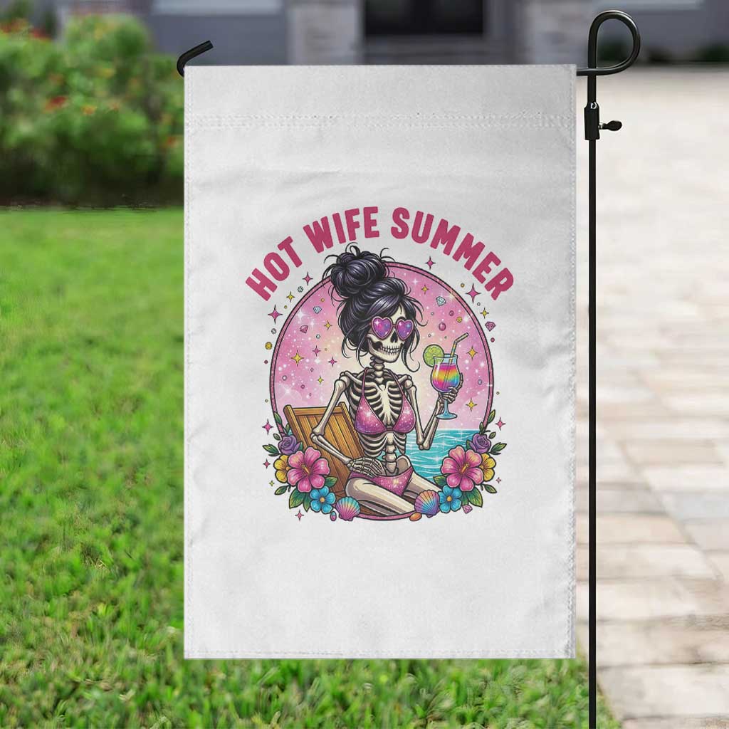 Hot Wife Summer Garden Flag Funny Newlywed Skeleton