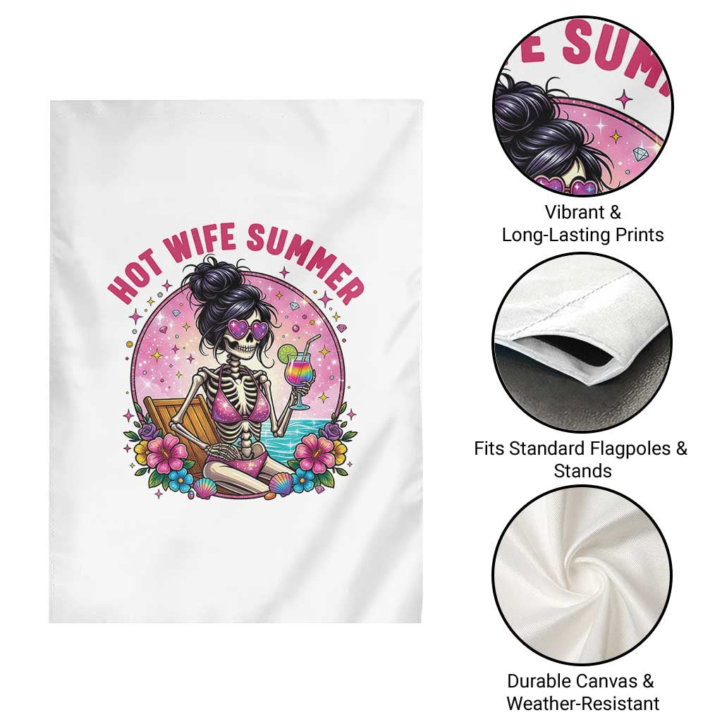 Hot Wife Summer Garden Flag Funny Newlywed Skeleton
