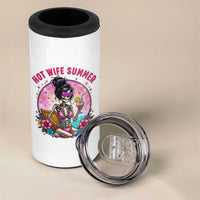 Hot Wife Summer 4 in 1 Can Cooler Tumbler Funny Newlywed Skeleton