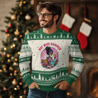 Hot Wife Summer Ugly Christmas Sweater Funny Newlywed Skeleton