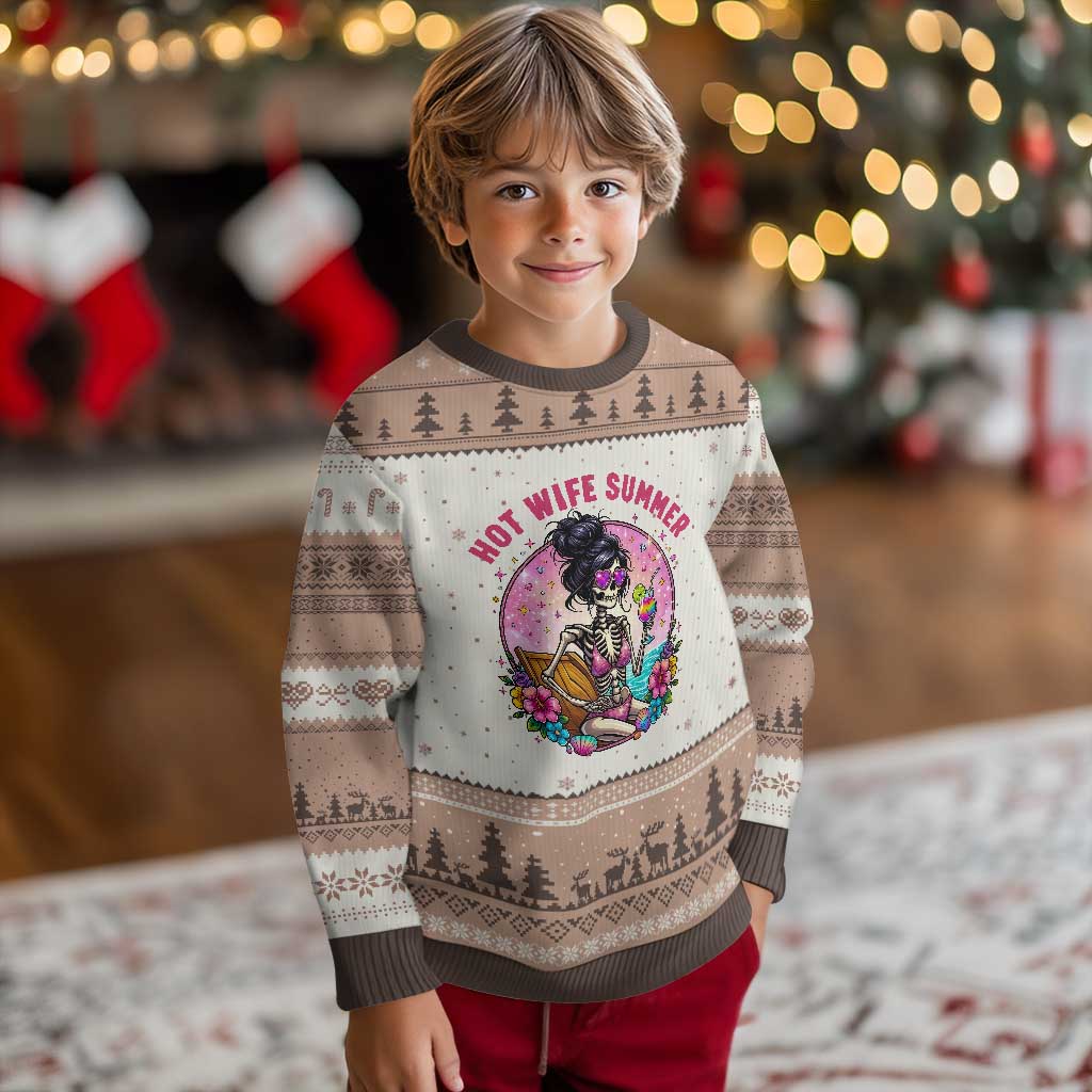 Hot Wife Summer Ugly Christmas Sweater Funny Newlywed Skeleton