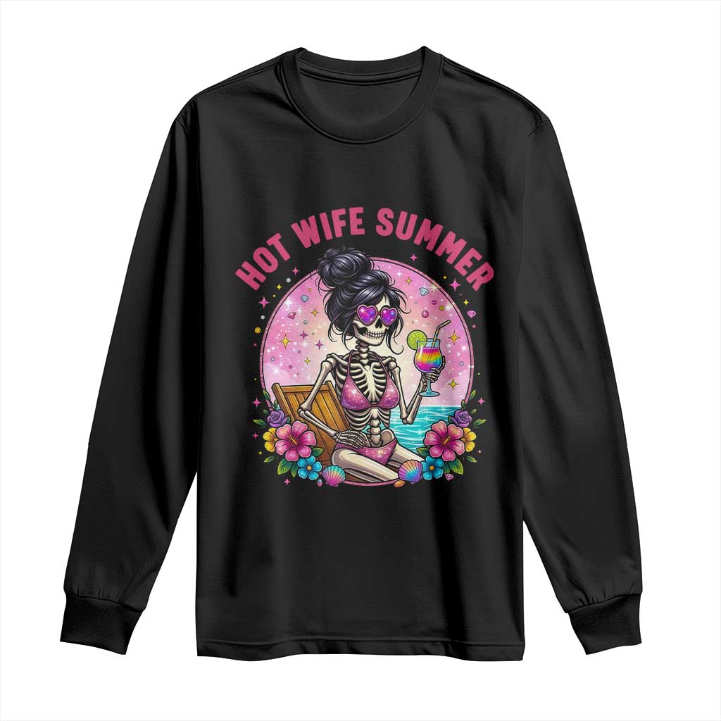 Hot Wife Summer Long Sleeve Shirt Funny Newlywed Skeleton