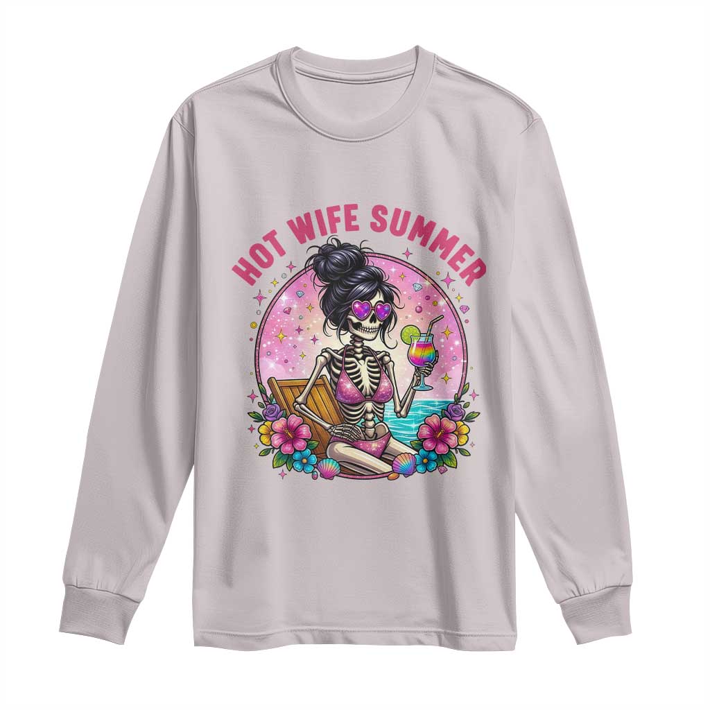 Hot Wife Summer Long Sleeve Shirt Funny Newlywed Skeleton