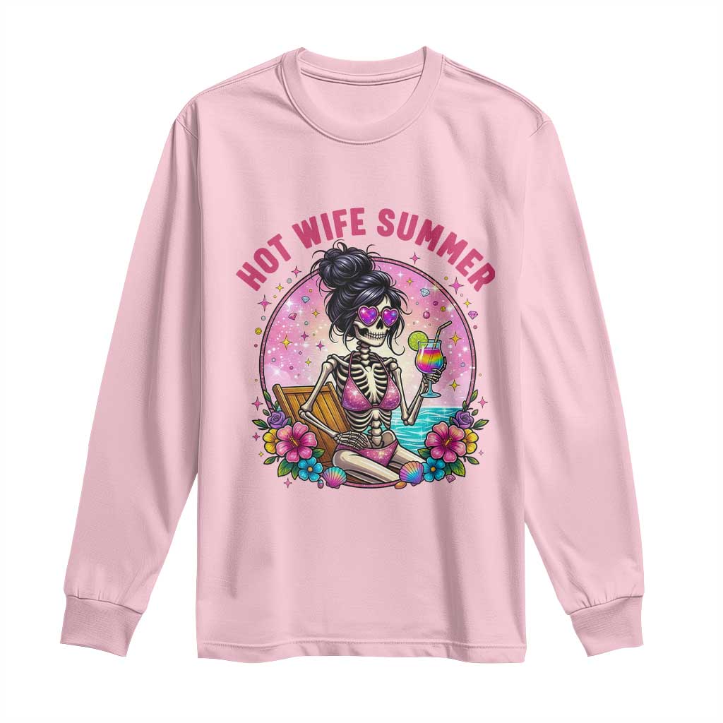 Hot Wife Summer Long Sleeve Shirt Funny Newlywed Skeleton