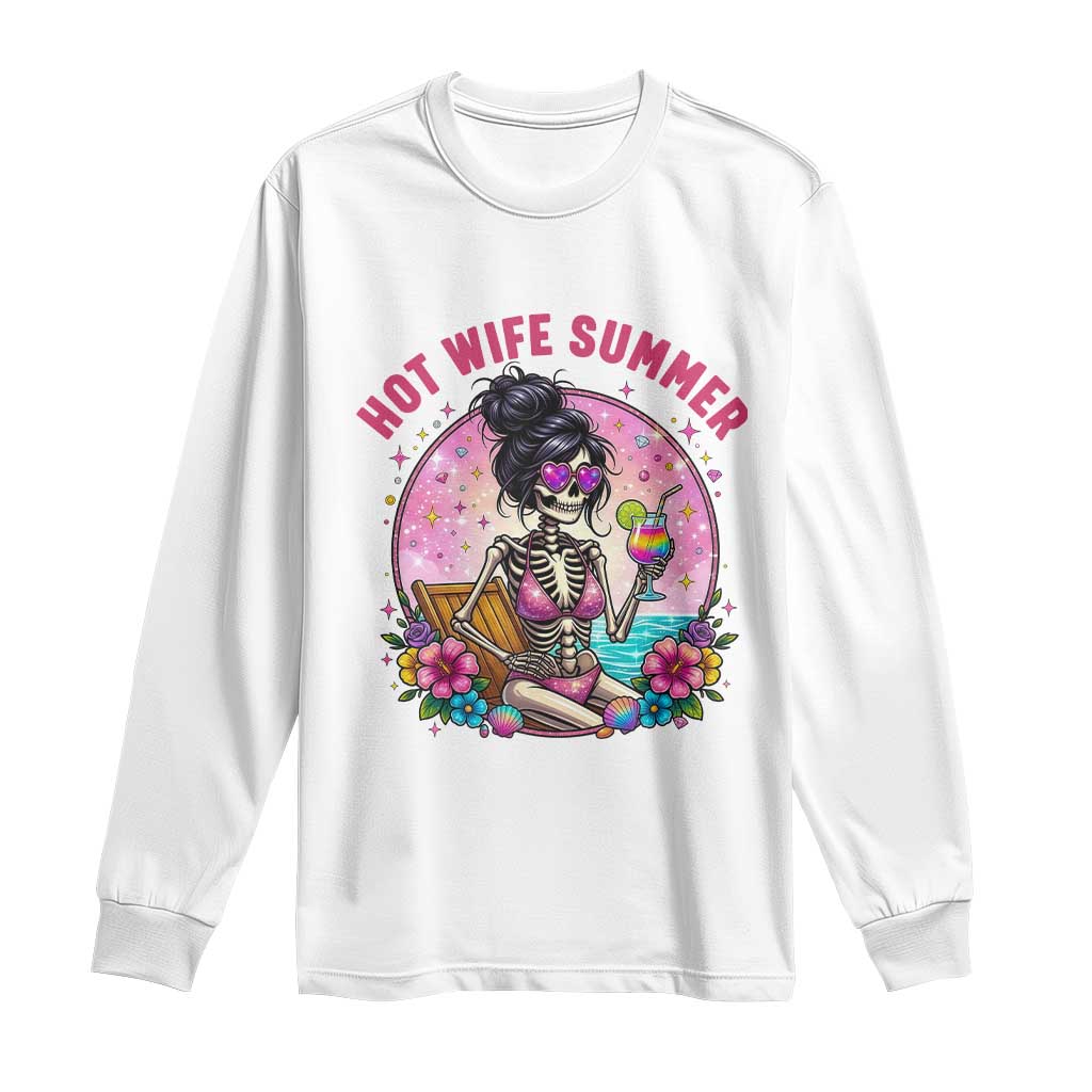 Hot Wife Summer Long Sleeve Shirt Funny Newlywed Skeleton