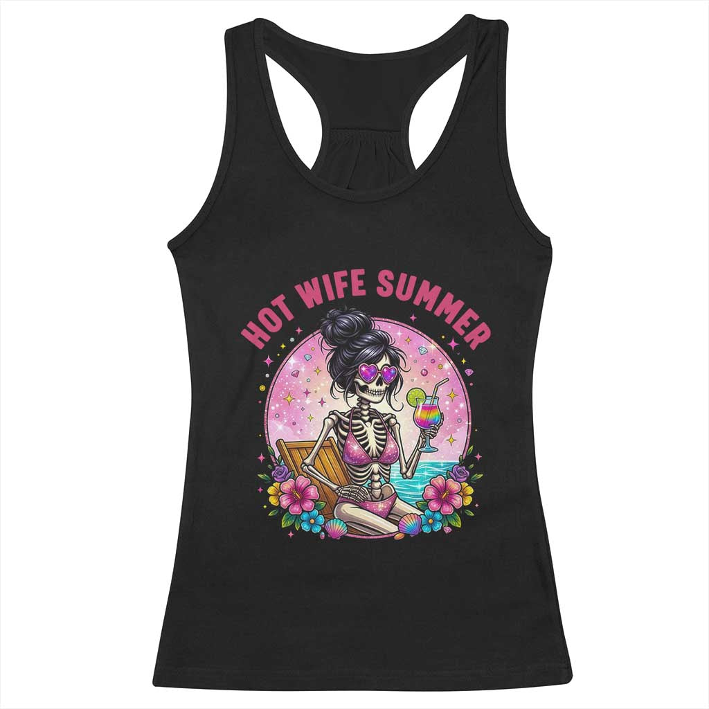 Hot Wife Summer Racerback Tank Top Funny Newlywed Skeleton