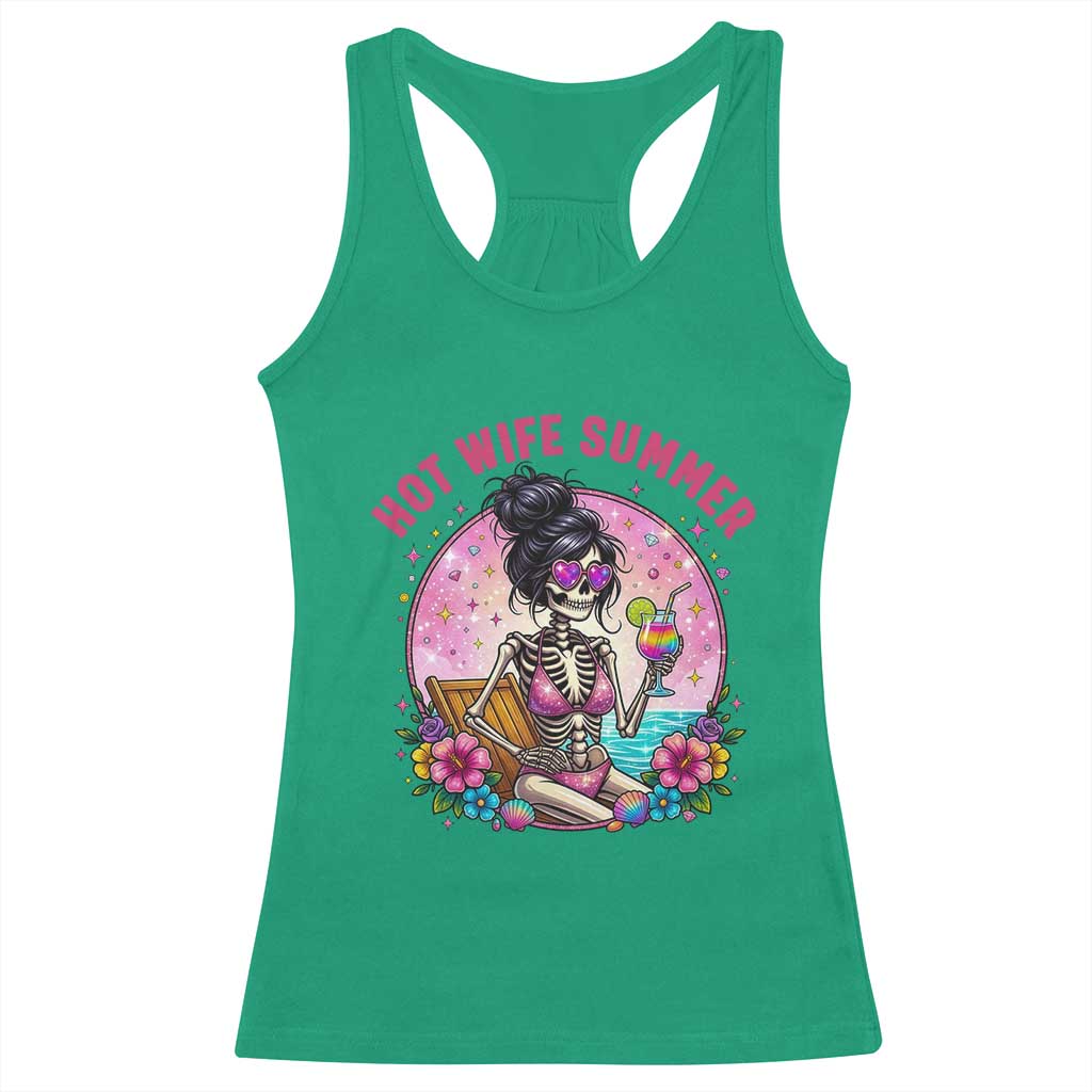 Hot Wife Summer Racerback Tank Top Funny Newlywed Skeleton