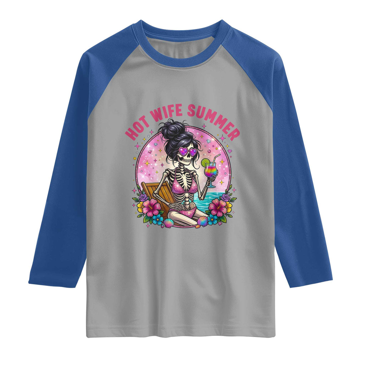 Hot Wife Summer Raglan Shirt Funny Newlywed Skeleton
