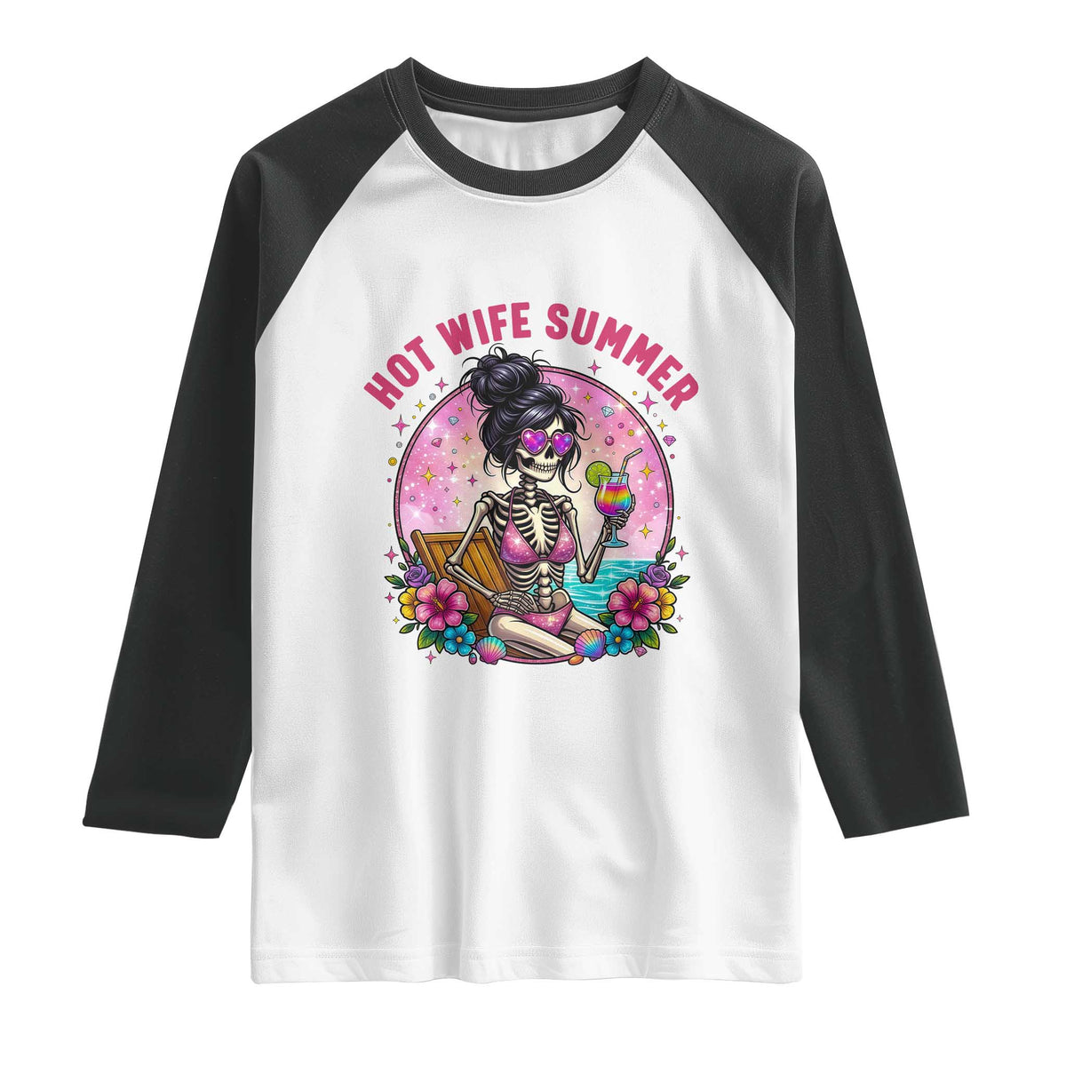 Hot Wife Summer Raglan Shirt Funny Newlywed Skeleton