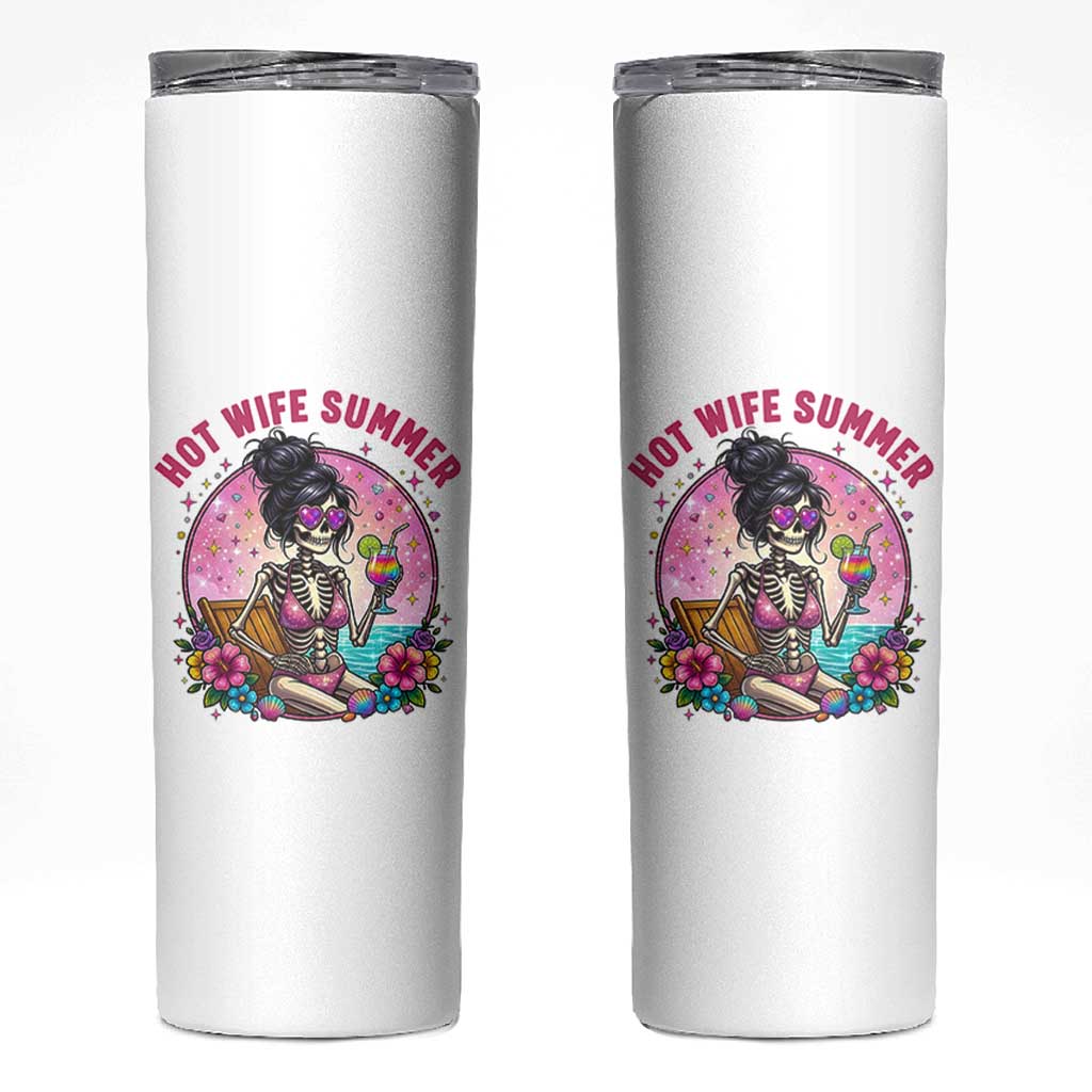 Hot Wife Summer Skinny Tumbler Funny Newlywed Skeleton