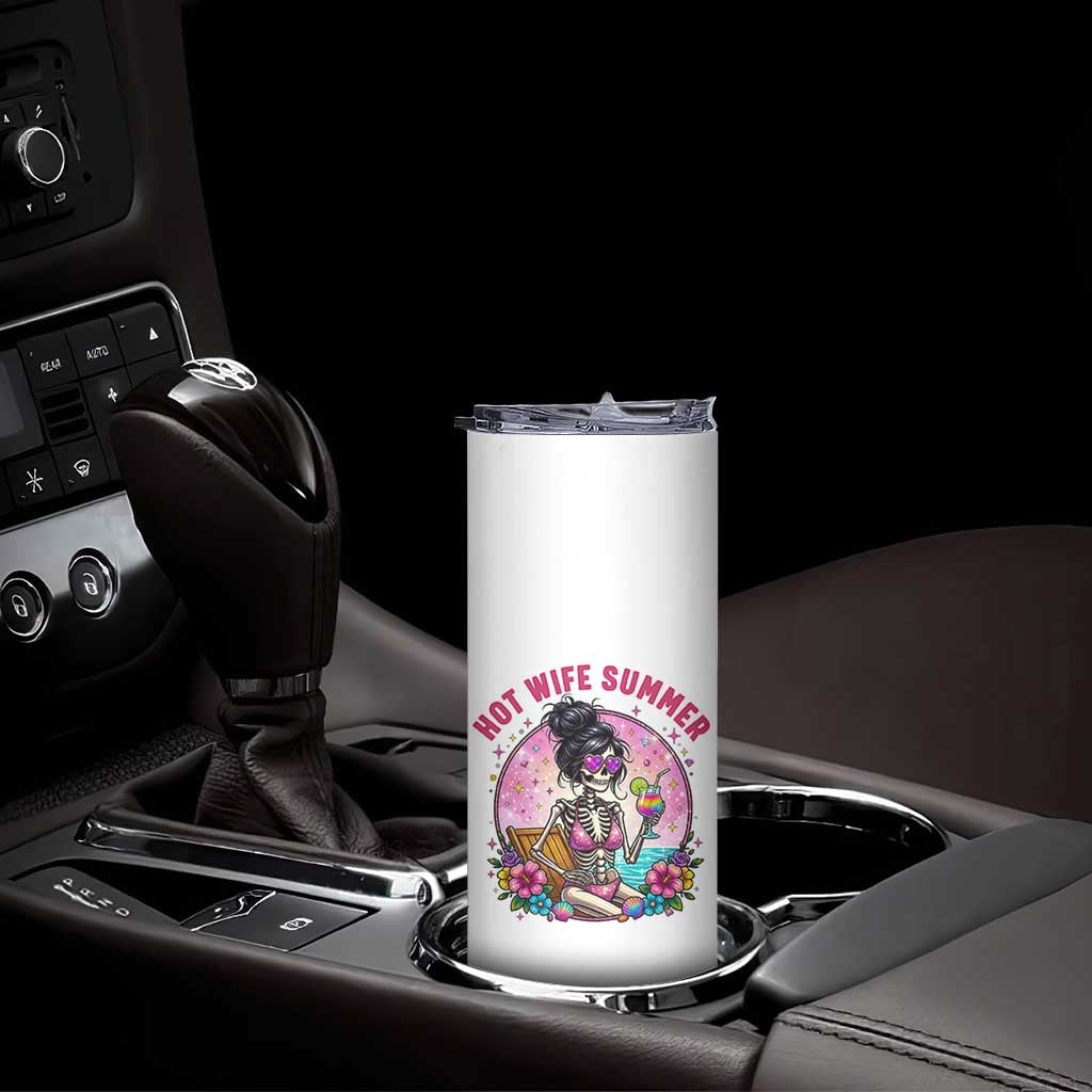 Hot Wife Summer Skinny Tumbler Funny Newlywed Skeleton