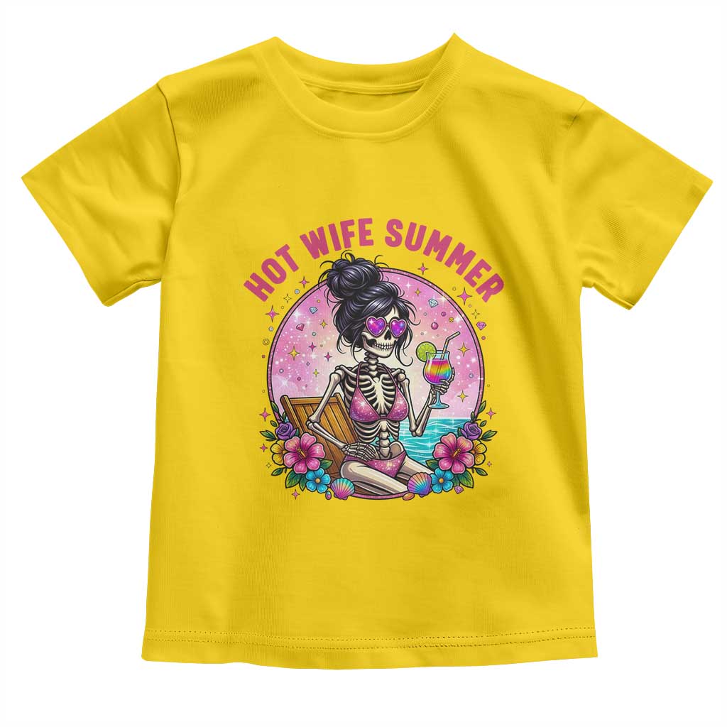 Hot Wife Summer Toddler T Shirt Funny Newlywed Skeleton