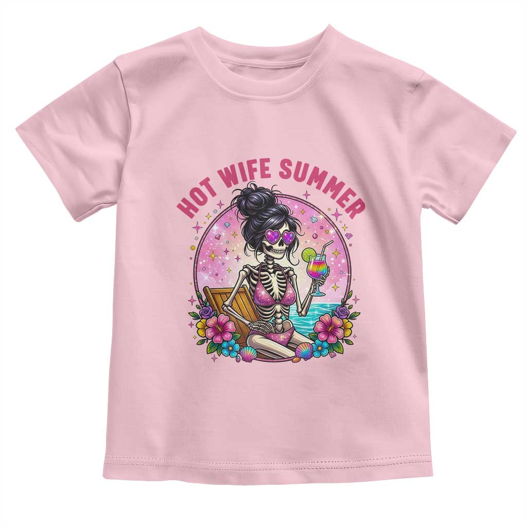 Hot Wife Summer Toddler T Shirt Funny Newlywed Skeleton