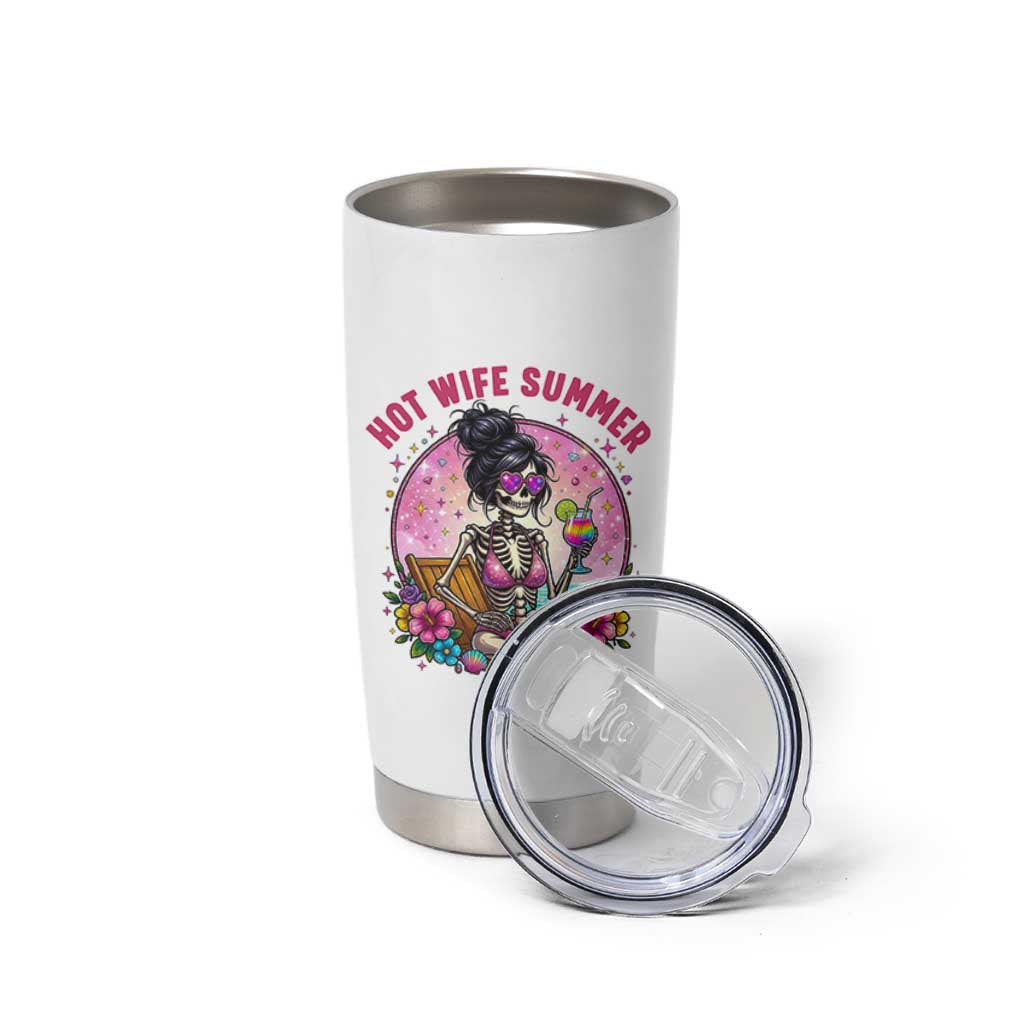Hot Wife Summer Tumbler Cup Funny Newlywed Skeleton