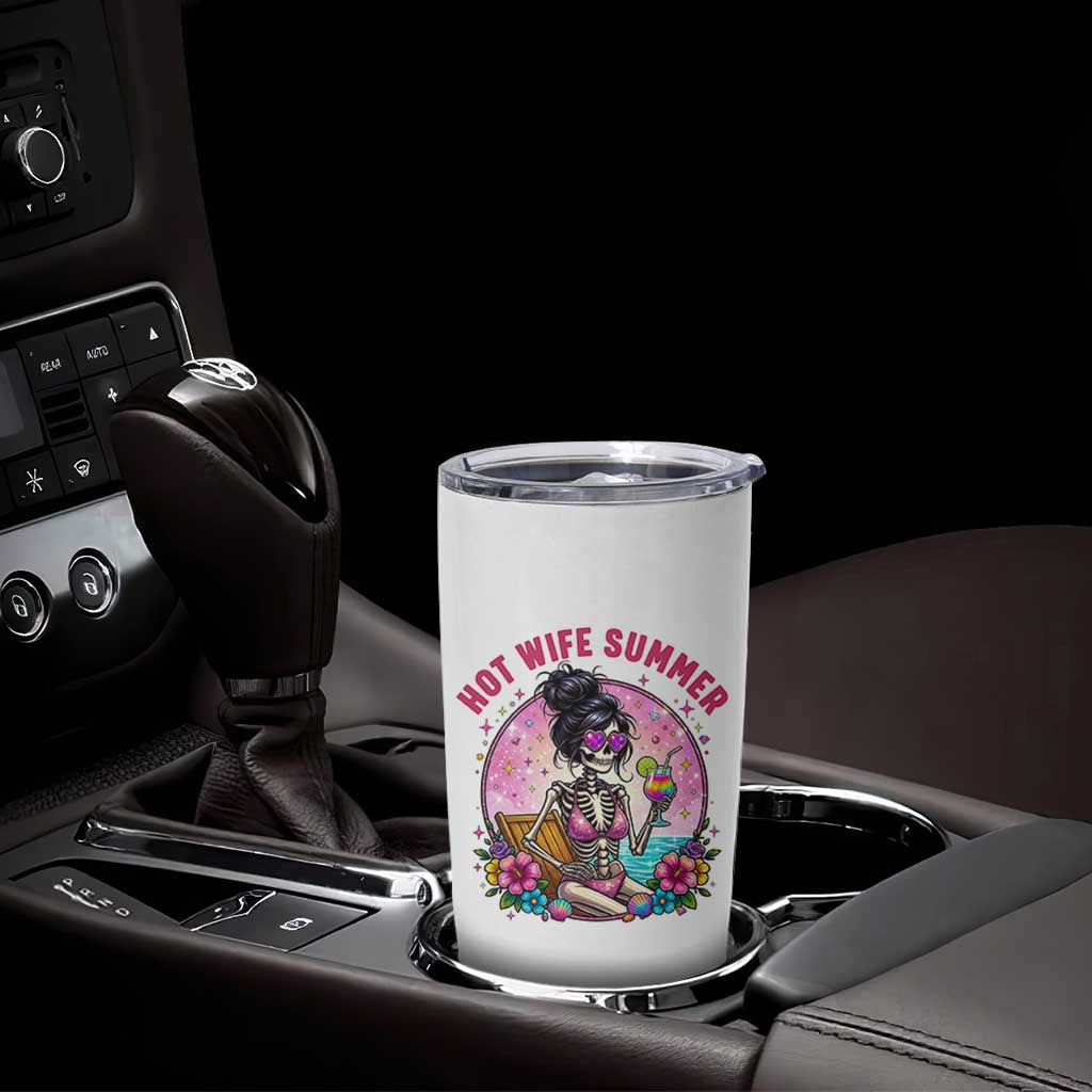 Hot Wife Summer Tumbler Cup Funny Newlywed Skeleton