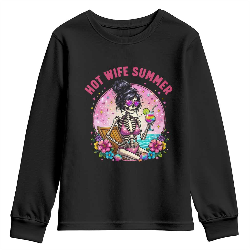 Hot Wife Summer Youth Sweatshirt Funny Newlywed Skeleton