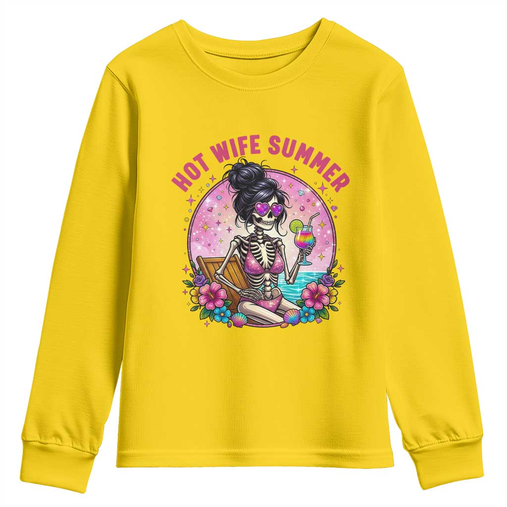 Hot Wife Summer Youth Sweatshirt Funny Newlywed Skeleton