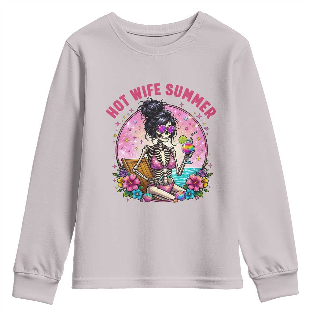 Hot Wife Summer Youth Sweatshirt Funny Newlywed Skeleton