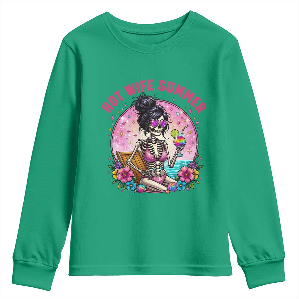 Hot Wife Summer Youth Sweatshirt Funny Newlywed Skeleton